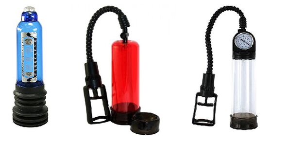 Različne vrste črpalk za povečanje penisa